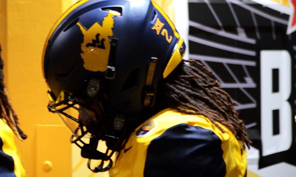 WVU Football safety Aubrey Burks walks into the locker room before the Duke's Mayo Bowl on Dec. 27, 2023 at Bank of America Stadium in Charlotte, N.C. (Mitchell Northam / WV Sports Now)