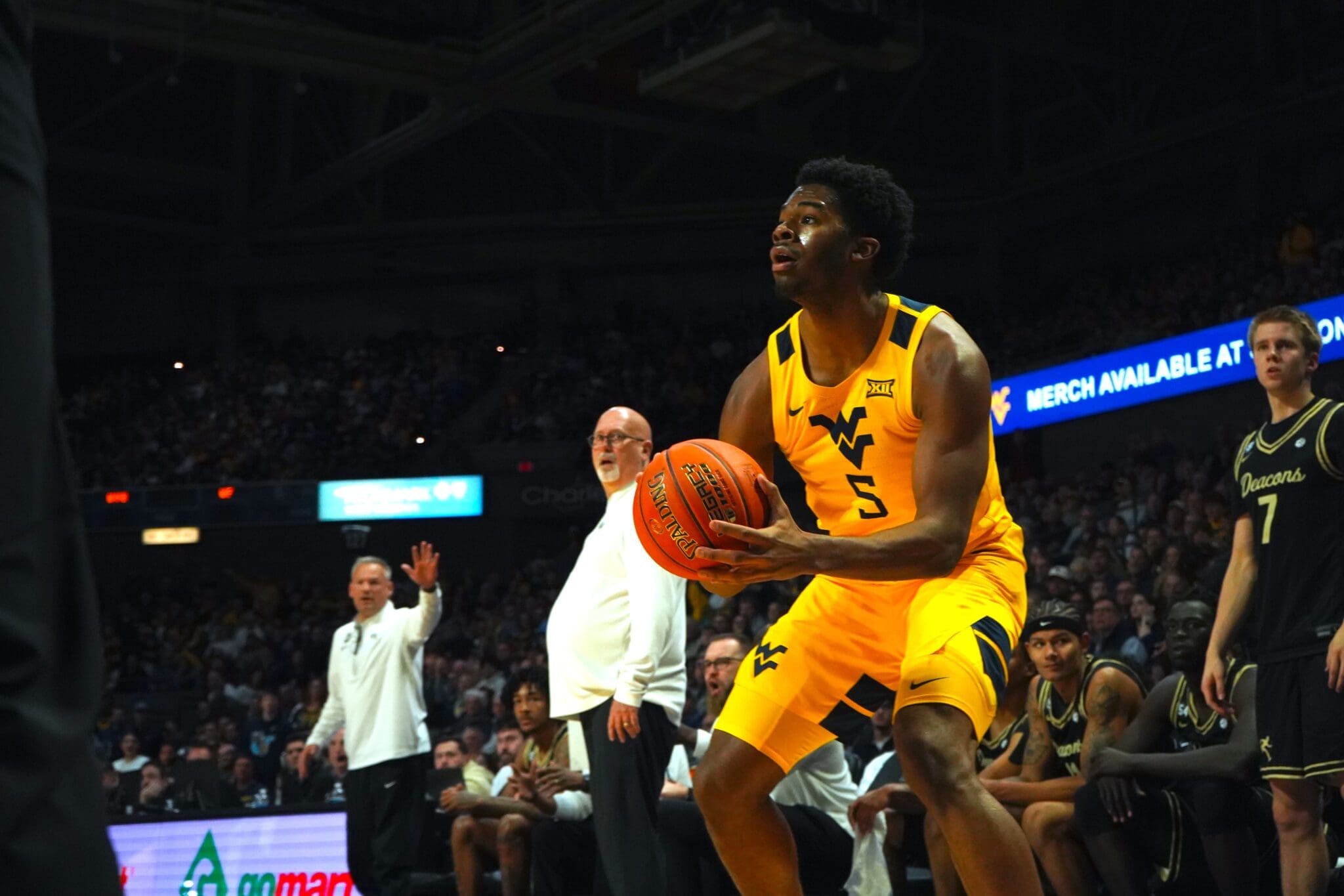 WVU Basketball DJ Thomas Wake Forest