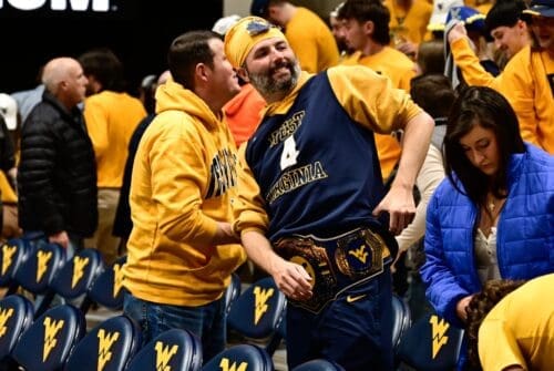 WVU Fans with belt
