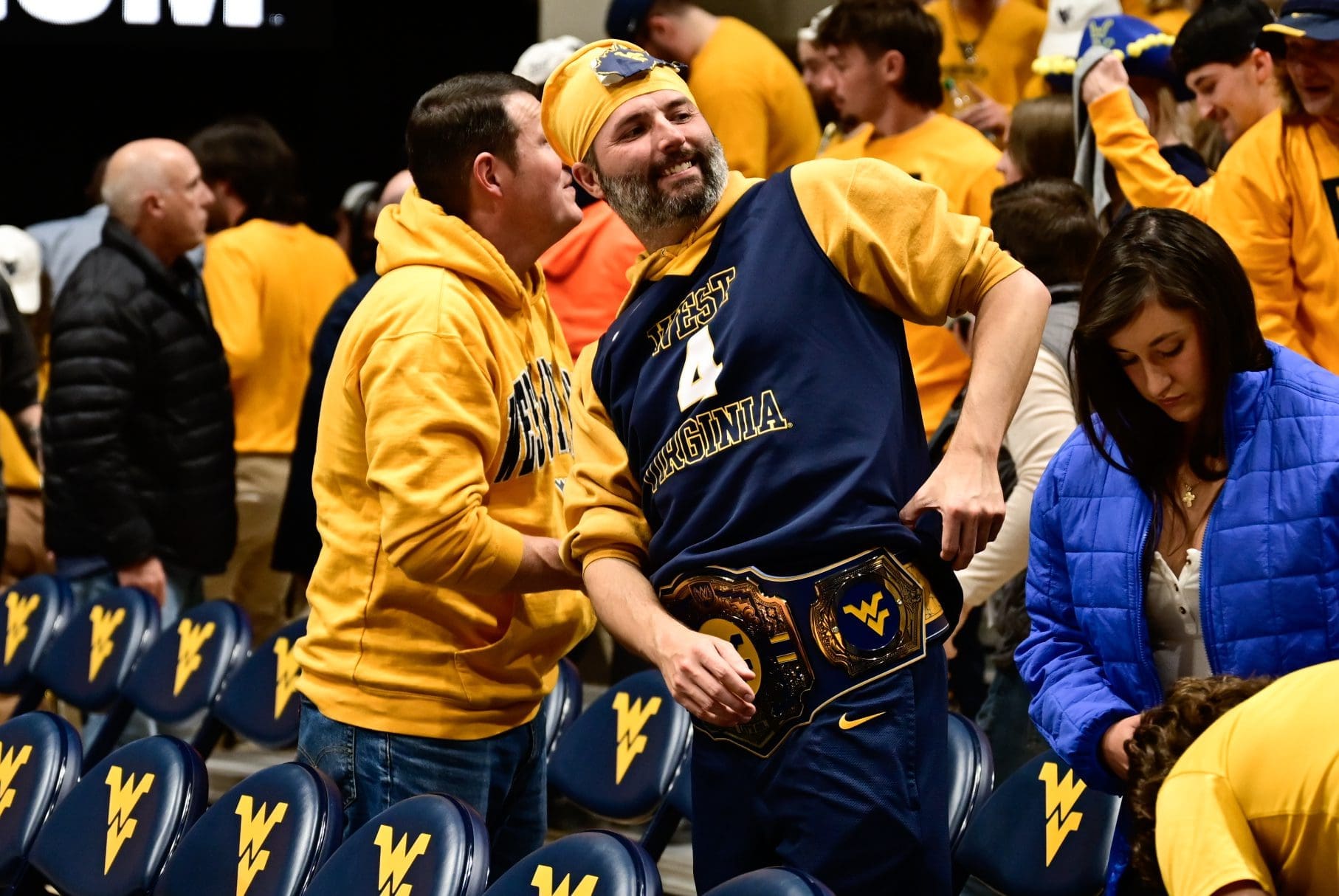 WVU Fans with belt