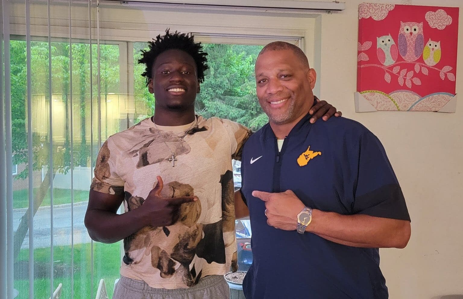WVU Football DL coach William Green and Sammy Dantonka