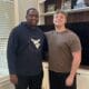 WVU Football DL coach William Green with Carter Napier