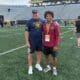 WVU Football HC Rich Rodriguez with CB recruit Masaii Acrey