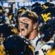 WVU Football LB Chase Wilson in Huddle