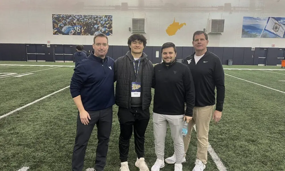WVU Football LB recruit Tyan Tsai on visit