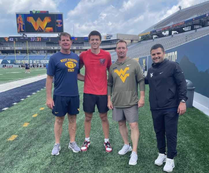 WVU Football long snapper Warren Flatt with Pat Kirkland