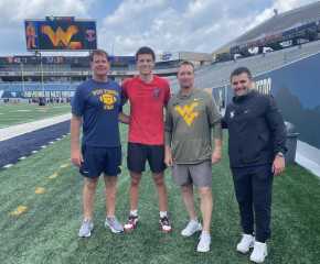 WVU Football long snapper Warren Flatt with Pat Kirkland
