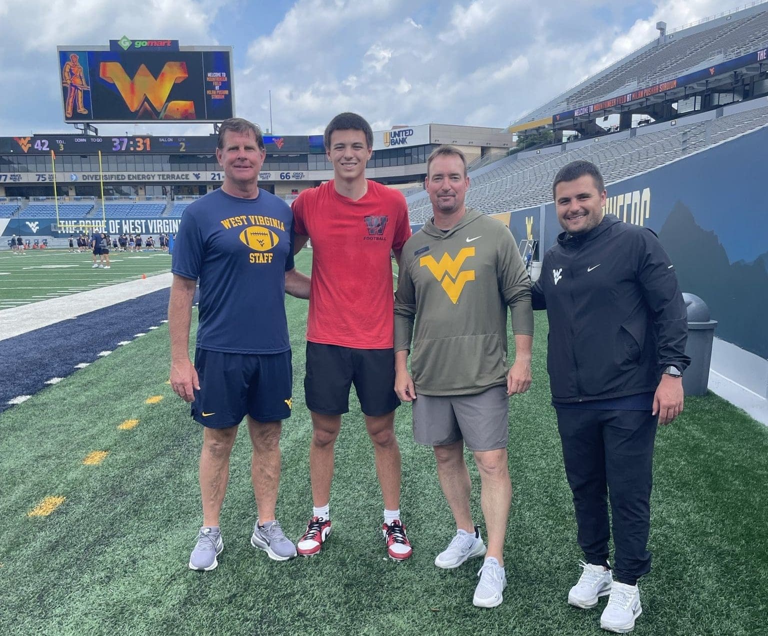 WVU Football long snapper Warren Flatt with Pat Kirkland