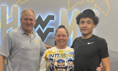 WVU Football recruit Javonte Smith and Rich Rodruguez