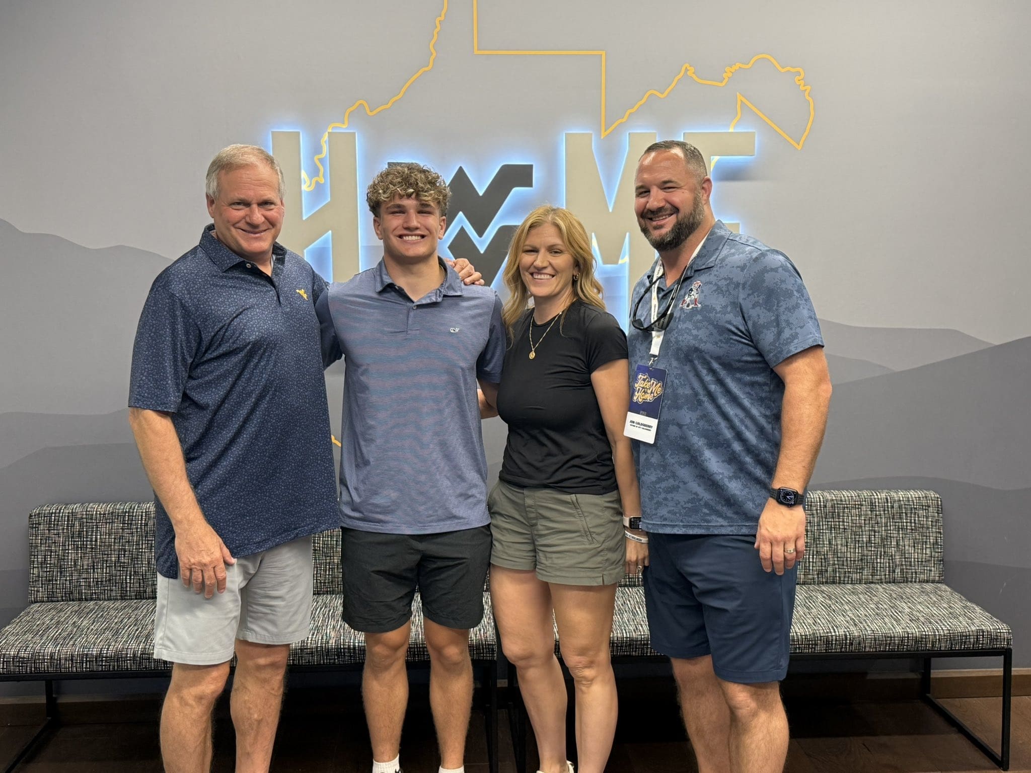 WVU Football recruit Jett Goldsberry with Rich Rodriguez