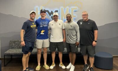 WVU Football staff with Brodie McWhorter