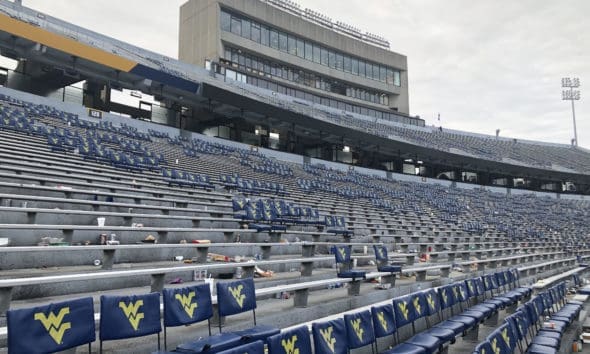 WVU football stadium empty seats stock