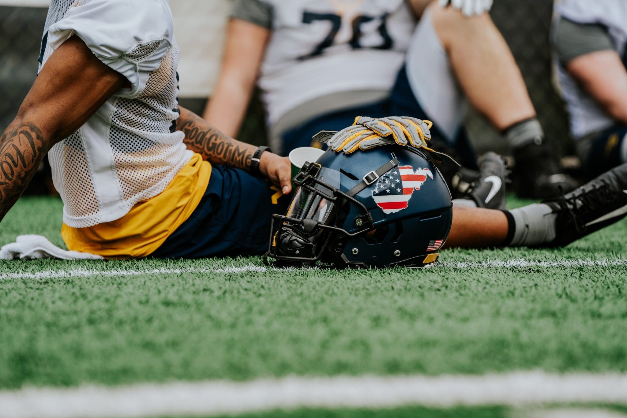 WVU football flag helmet