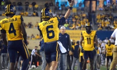 WVU Football Garrett Greene, CJ Donaldson and Cortez Braham