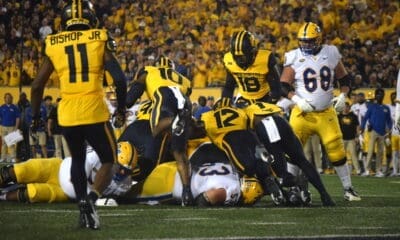 WVU Football Defense Jared Bartlett and Beanie Bishop