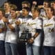 WVU Baseball with Big 12 trophy