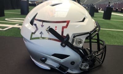 Big 12 helmet at Big 12 Media Days stock