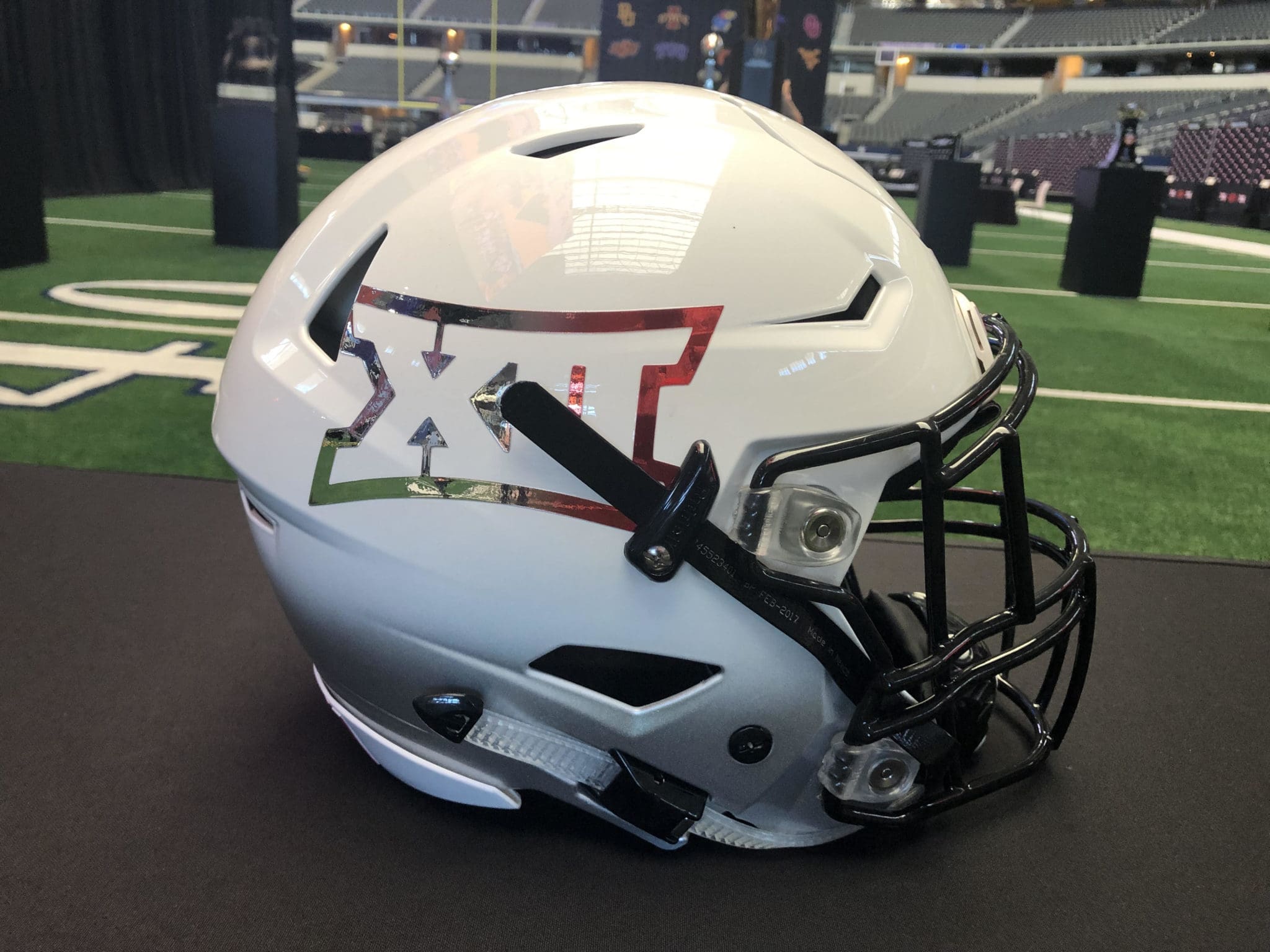 Big 12 helmet at Big 12 Media Days stock
