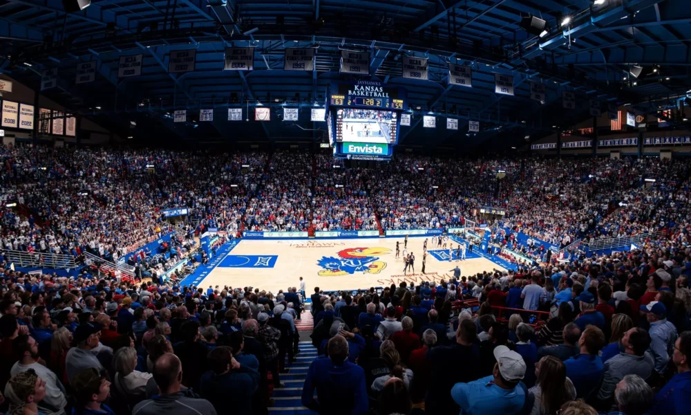 WVU Basketball at Allen Fieldhouse in Kansas