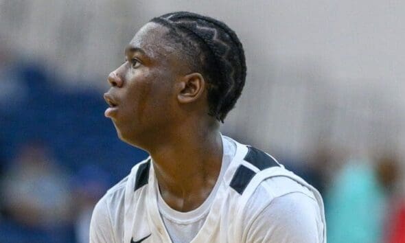 WVU Basketball recruit Miles Sadler competes in the Chipotle Nationals.