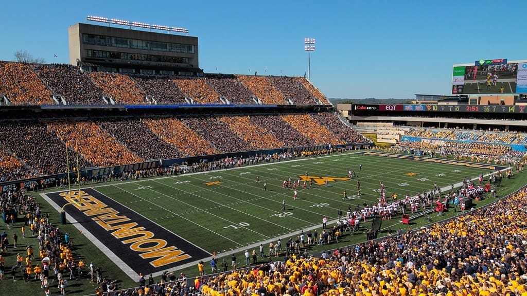 WVU Football stripe stadium stock